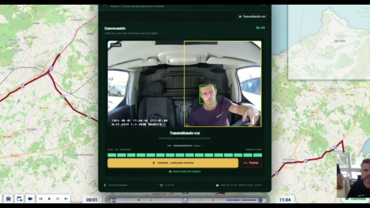 Videoconferencia con el conductor desde la plataforma